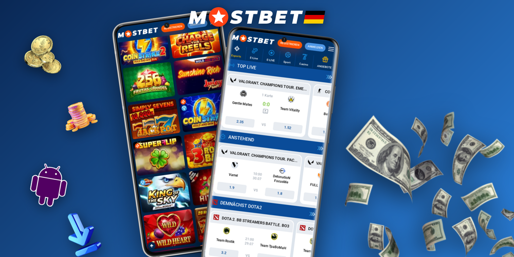 Stilisierte Mostbet Casino-Lobby mit Roulette-Tisch und Spielautomaten